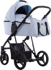 Детская коляска 2 в 1 Bebetto Flavio PRO 08 blue, 100% Эко-кожа